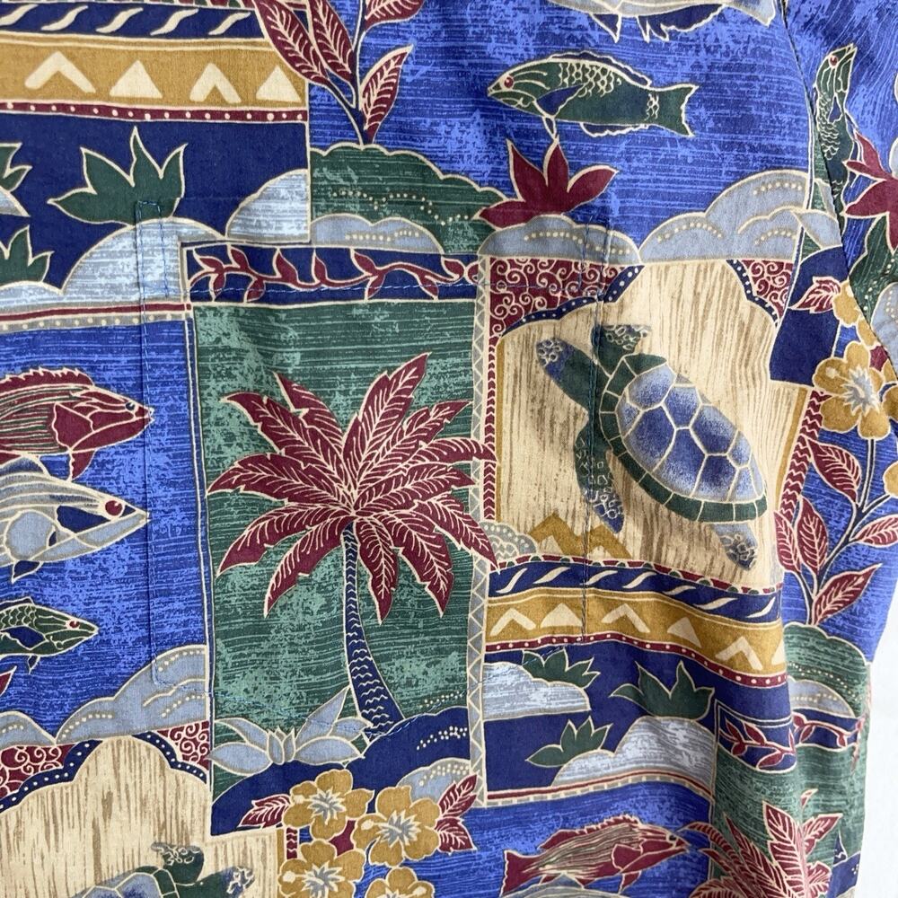 Tori Richard Hawaiian Shirt XL Cotton Lawn Sea Turtle Honu Print Made In USA - Picture 4 of 12